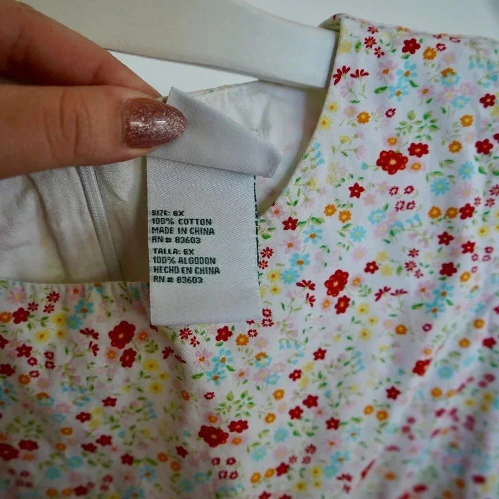 Girls LAURA ASHLEY short sleeve floral dress Size 6X - Picture 6 of 8